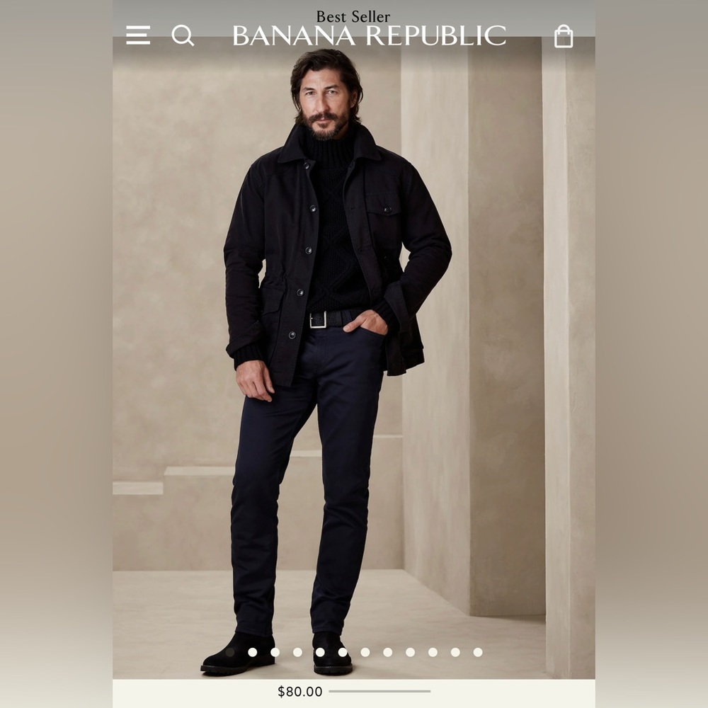 Banana Republic Navy Blue Slim Fit Traveler Pants Size 32x32 Men’s